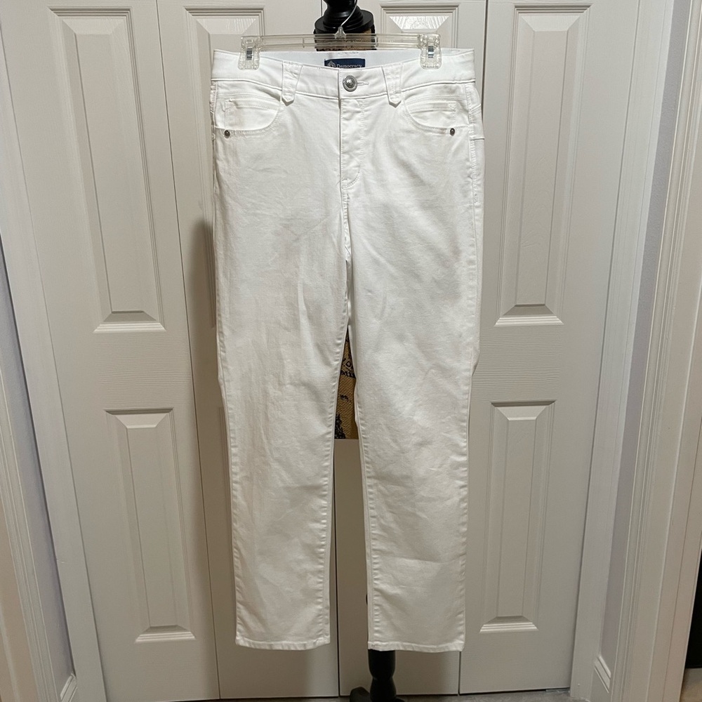 Democracy “Ab”solution White Denim Jeans Sz 8